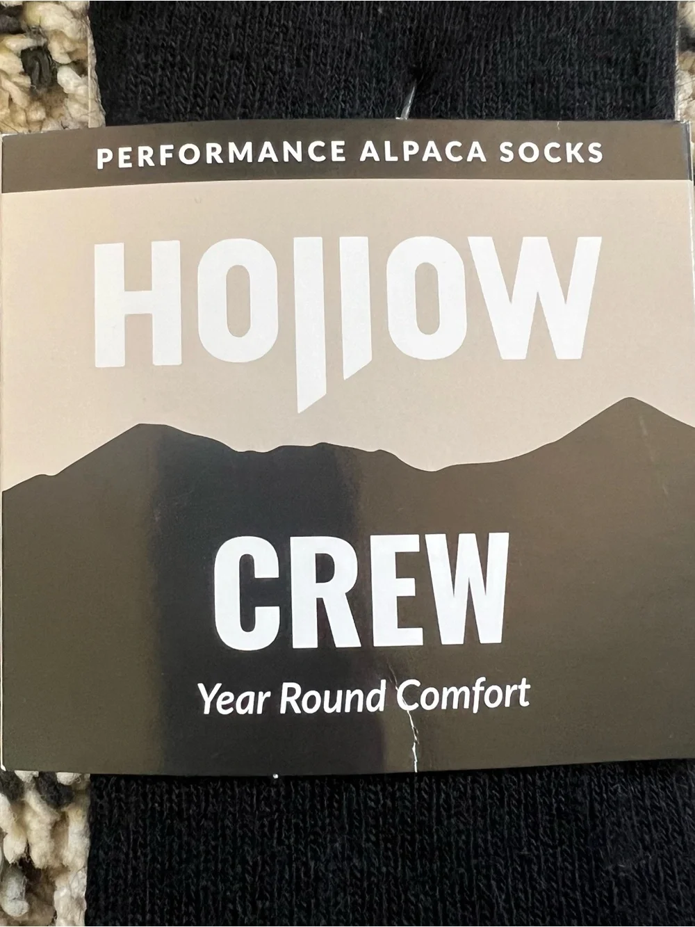Hollow Alpaca Socks Crew Black Size XL